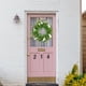 thumbnail image 3 of Corona de puerta de entrada, flores artificiales, guirnalda de hojas verdes, decoración de ventanas Corona de rosas (blanca), 3 of 8