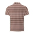 thumbnail image 4 of FRSASU Polo Shirts for Men Long Sleeve Striped Printing Tops Summer Casual Loose Shirt Brown L, 4 of 5