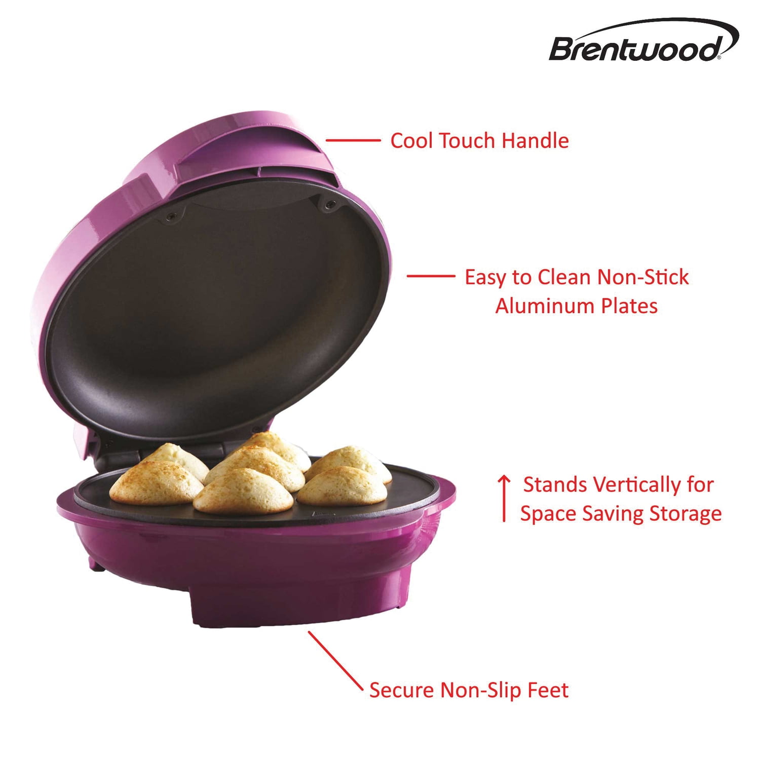 Brentwood Just For Fun Electric 7-Hole Nonstick Mini Cupcake Maker, TS-252PT