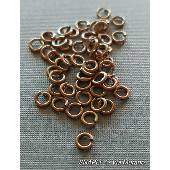 Snapeez II ULTRAPLATE Chocolate Hard Open Jump Ring 4mm Heavy Gauge (Pk 50). Made in USA.