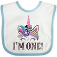thumbnail image 3 of Inktastic First Birthday Unicorn for Girl Girls Baby Bib, 3 of 4