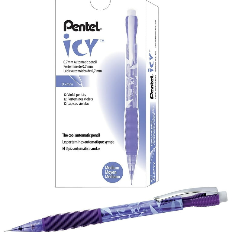 Icy Mechanical Pencil, 0.7 mm, HB (#2), Black Lead, Transparent Violet Barrel, Dozen