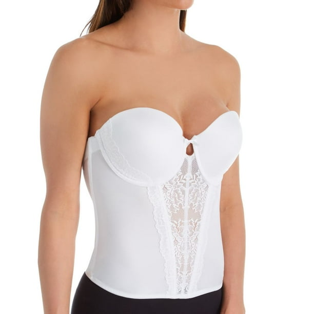 Women S Maidenform Mfb100 Strapless Floral Lace Bustier Bra Walmart Com Walmart Com