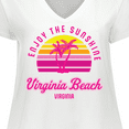 thumbnail image 4 of Inktastic Summer Enjoy the Sunshine Virginia Beach Virginia in Pink Women's Plus Size V-Neck T-Shirt, 4 of 5