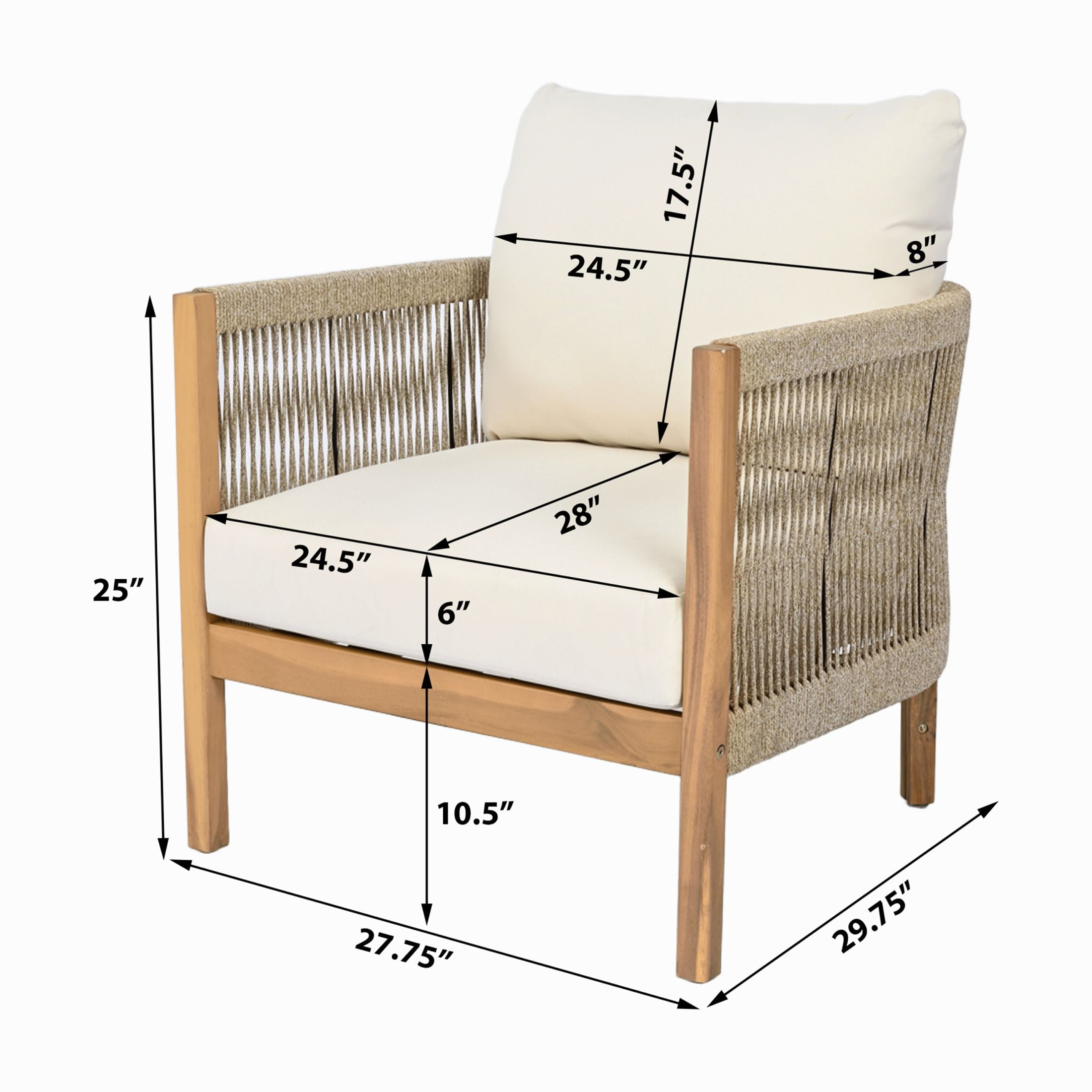 Christopher Knight Home Boho 5 Pieces Patio Conversation Set, Outdoor Rattan Rope-Woven Sofa Set, Beige