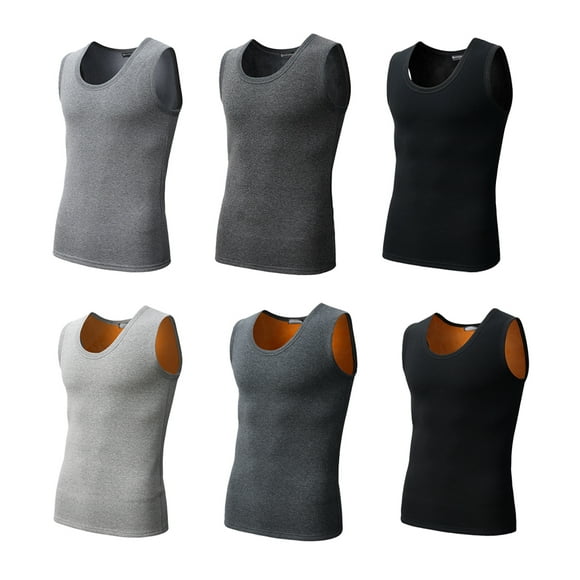 Warm Velour Vest Double Sided Washable Winter Double Sided Bottoming Underwear Close Fitting Thermal Slim Tights Waistcoat Clothing for Sports Running Type 4
