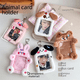 thumbnail image 2 of Lindo tarjetero de peluche con forma de niña persiguiendo estrellas, conjunto de almacenamiento de fotos con forma de frijol de amor, bolsa decorativa para tarjetas de campus de estudiantes, 2 of 5