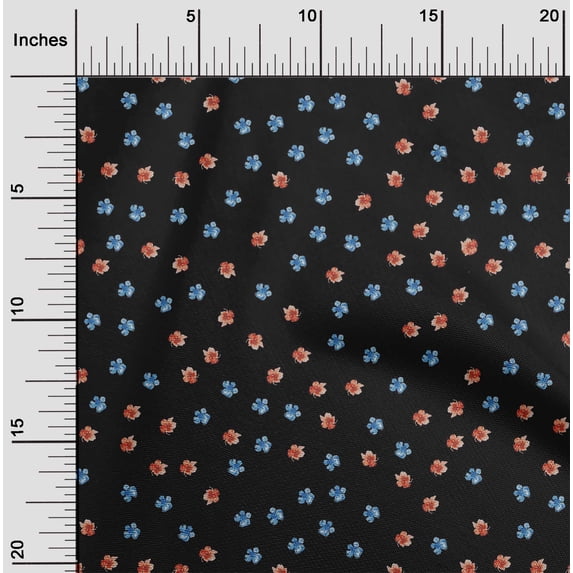 oneOone Cotton Silk Fabric Artistic Floral Flower Print Fabric by The Yard 42 Inch Wide