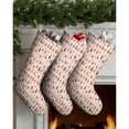 thumbnail image 3 of Christmas Stockings Pink Gingerbread House Pattern Personalized 3 Pack 14.8 Inch, 3 of 5
