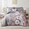 thumbnail image 2 of Flymme Queen Size Comforter Sets with Sheets,7 Pieces Queen Bed in a Bag Pink Floral Bedding Set for Women Bedroom Decor, 2 of 8