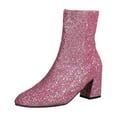 thumbnail image 5 of Oyedens Womens Ankle Booties Sparkly Sequin Dress Boots Winter Fall Short Boots for Women Night Party, 5 of 6