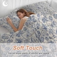 thumbnail image 4 of 3 Piece Blue Flowers Duvet Cover Set Full Size,Microfiber Comforter/Quilt Cover with Corner Ties and 2 Pillowcases,Retro Rustic Botanical Floral Leaves Vines All Season Bedding with Zipper Closure, 4 of 8