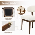 thumbnail image 6 of ClinQ Teddy Fleece Dining Chairs Set of 2, Modern Upholstered Kitchen Side Chairs with Curved Back, Solid Wood Legs for Dining Room, Beige, 6 of 10