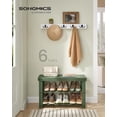 thumbnail image 2 of Banco para zapatos SONGMICS, bambú, 3 niveles, color verde bosque, 2 of 6
