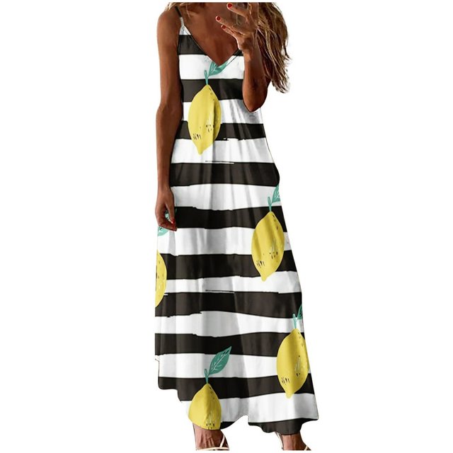 Femmes Été Casual Robes Sans Manches V-Cou Floral Maxi Robe Décontractée Boho Longue Robe Robe de Plage