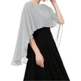 thumbnail image 3 of OIOLOYJM Shawls for Womens Dressy Casual Wedding Chiffon Sheer Wrap Shawl Light Gray One Size, 3 of 4