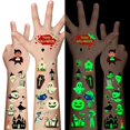 thumbnail image 1 of Awinmay Tatuajes Temporales Luminosos de Halloween para Niños - 360 Piezas Tatuajes de Halloween que Brillan en la Oscuridad para Niños y Niñas Premios de Halloween a Granel Regalos o Trucos Regalos d, 1 of 4