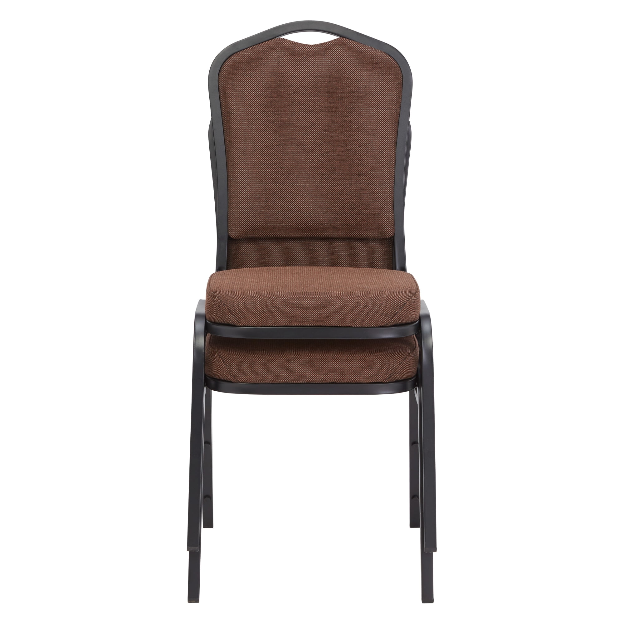 National Public Seating 9300 Series Deluxe Upholstered Banquet Chairs, Chocolatier/Black, Pack Of 2 Chairs
