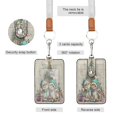 thumbnail image 2 of PU Leather Badge Holder ID Badge Holder with Lanyard for Cards & Credentials Merry Cat Christmas Tree, 2 of 6