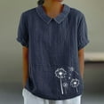 thumbnail image 2 of My Orders Lightweight Tops & Blouses Womens T Shirts Loose V Neck Graphic Tees Vintage 90S Womens Summer Tops Casual Plus Size Hawaiian Shirts Blue, 2 of 4