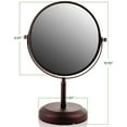 thumbnail image 2 of Ovente 7'' Tabletop Vanity Makeup Mirror, 1X & 5X Magnification, Spinning Double Sided Round Magnifier, Ideal for Dressers, Vanity, Office & Bathroom, Antique Bronze MNLDT70ABZ1X5X, 2 of 9