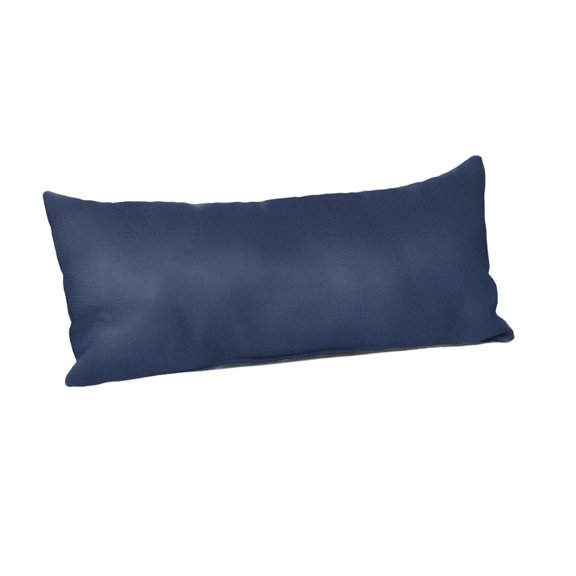 Casual Cushion Outdoor Lumbar Pillow, Sunbrella Fade & Water Resistant for Patio Furniture & Porch Swings, 22"W x 9"L, 6" thick, Reversible, Canvas Navy