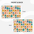 thumbnail image 4 of Placemats Set of 4 / 6, Small Animals with Knit Hat Pattern Placemats for Dining Table Indoor/Outdoors Heat Resistant Washable Placemats 18" x 12", 4 of 8