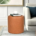 thumbnail image 5 of Joveco Padded Leather Ottoman,Vanity Chair Stool Modern Foot Stool Ottoman for Bedroom, Living Room (Orange), 5 of 5