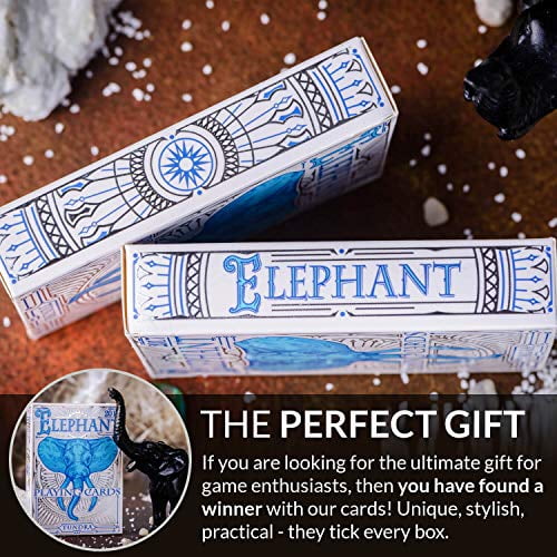 Incredible Foil and Intricate Detail Makes Them Great Gifts for Kids and Adults Beautiful Deck of Cards with Free Card Game eBook Elephant Playing Cards Hand Illustrated Poker Cards 
