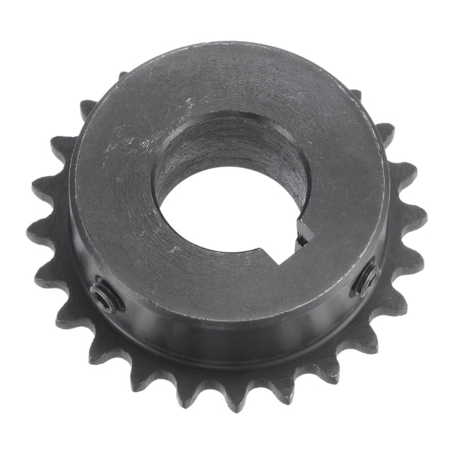 Unique Bargains 24 Teeth Sprocket 1/4' Pitch, 19mm Bore Carbon Steel, Keyway with 2 Set Screws