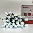 thumbnail image 2 of 50 LED Battery Operated Christmas Lights,  16Ft G12 Berry String Light with Remote Timer for Xmas Wreath Trees Decor (White), 2 of 6