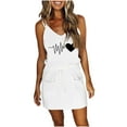 thumbnail image 3 of Usmixi Womens Summer Mini Sundress Vacation Floral Print Drawstring Pocket Short Dress V Neck Sleeveless Spaghetti Strap Dresses for Beach Light Blue XXL, 3 of 4