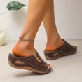thumbnail image 3 of LEEYNEER Women Sandals Clearance 2023! Women‘s Platform Wedge Sandals with Arch Support New Wedge High Heel Fish Mouth Stitched Sandals Summer Athletic Outdoor Beach Sandals Non-Slip, 3 of 6
