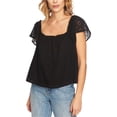 thumbnail image 1 of 1.STATE Womens Eyelet Pullover Blouse, Black, X-Large, 1 of 1