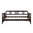 thumbnail image 3 of Wooden Daybed Frame Twin Size, Wooden Slats Support, Dual-use Sturdy Sofa Bed for Bedroom Living Room (Espresso), 3 of 4