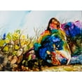 thumbnail image 2 of Art by Leslie Franklin 24x19 Black Ornate Wood Framed with Double Matting Museum Art Print Titled - Meanwhile In The Meadow, 2 of 4