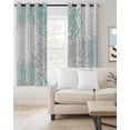 thumbnail image 2 of Aqua White Blackout Curtains 45 Inches Long for Bedroom, Abstract Grey Chrysanthemum Flower Floral Thermal Insulated Room Darkening Black Out Window Curtain Panels Grommet Drapes for Living Room, 2 of 8