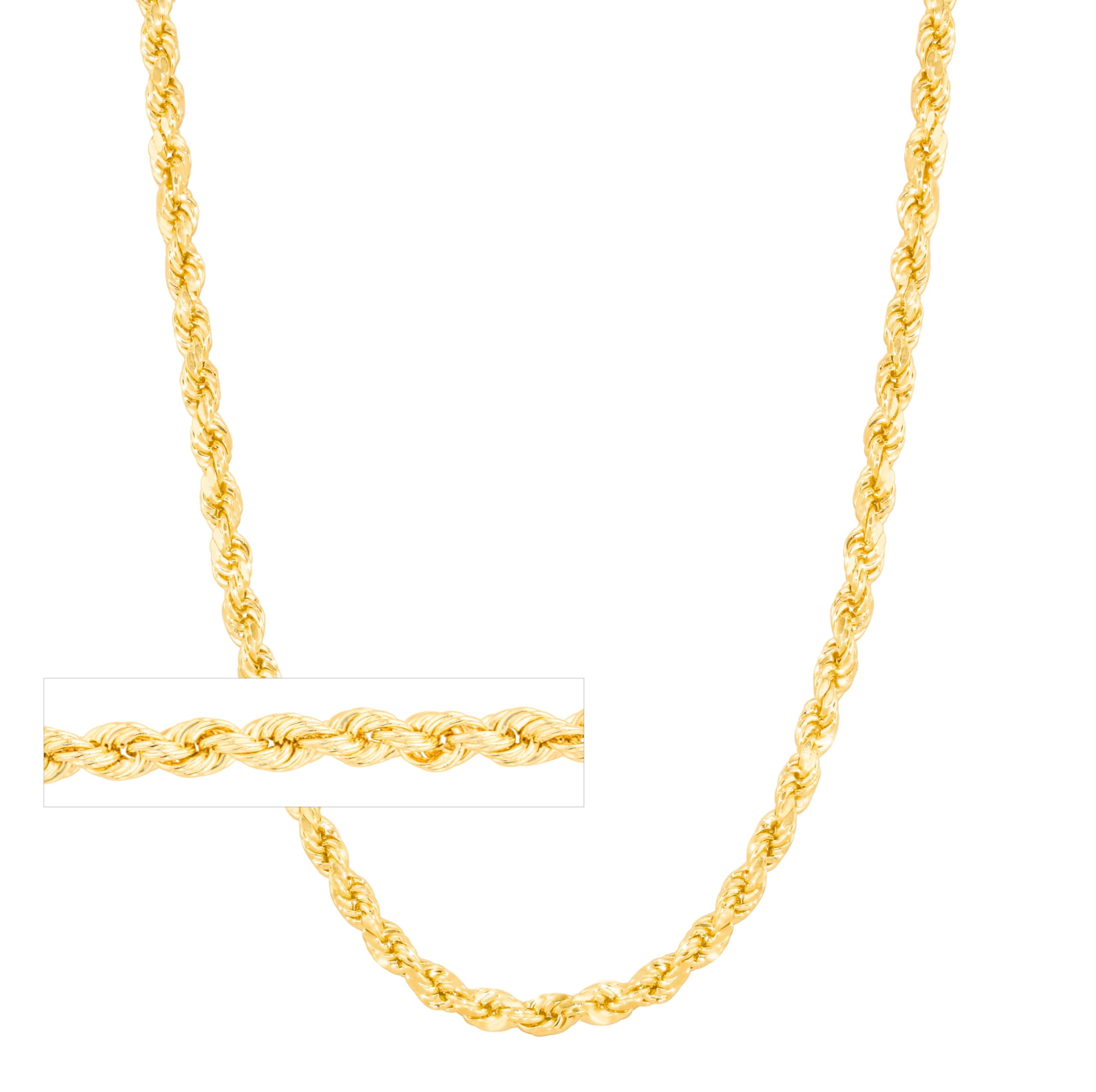 Floreo 10k Yellow Gold 6mm Hollow Rope Chain Necklace