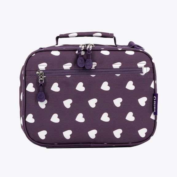 J World Girls Cody Lunch Bag with Shoulder Strap, Purple Heart