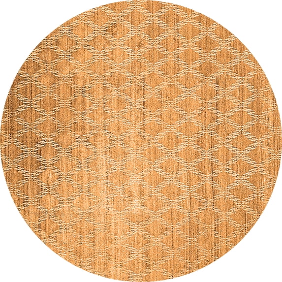 Ahgly Company Indoor Round Oriental Orange Industrial Area Rugs, 6' Round