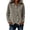 Khaki, variant on Womens Cross Wrap Tunic Tops Waffle Knit Button Down Shirts Long Sleeve Collared Asymmetrical Crossover Blouse to Wear with Leggings Fall Fashion, Beige, M