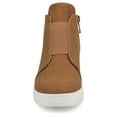 thumbnail image 6 of Journee Womens Clara Round Toe Inside Zip Wedge Sneakers, Widths Available, 6 of 9