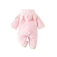 thumbnail image 5 of Gunia Toddler Boy Girl Hooded Pajamas Hooded Winter Romper Jumpsuit Flannel Snowsuit Bodysuit Onesie Clothes Set Pink 9-12 Months, 5 of 7