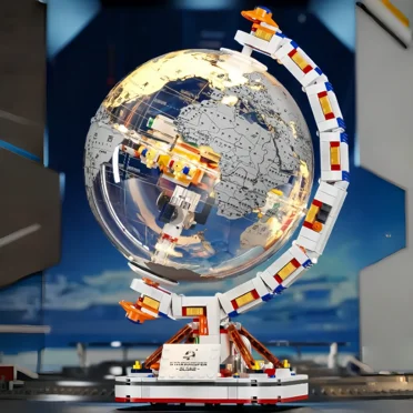Space Station Globe Building Set for Adults,Rotatable Globe Display Model with Dual Illumination Modes, Perfect for Office and Home Decor，Toys Gifts for Kids 8-14 Boys Girls（657PCS）