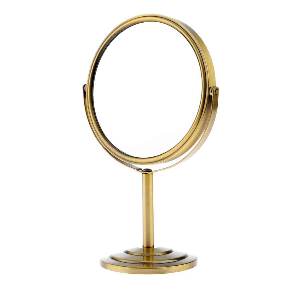 6in Round Tabletop Vanity Swivel Makeup Mirror 2 Sided 2x Magnifying Bronze Com 6in Round Tabletop Vanity Swivel Makeup, Tabletop Cosmetic Mirror