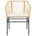 thumbnail image 5 of vidaXL 5 Piece Patio Dining Set with Cushions Brown Poly Rattan Glass, 5 of 10