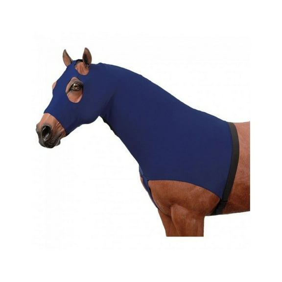 Tough 1 Neck Cover Zip Spandex Mane Stay Hood L Navy Blue 65-917