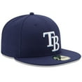 thumbnail image 2 of Men's New Era Navy Tampa Bay Rays Game Authentic Collection On-Field 59FIFTY Fitted Hat, 2 of 3