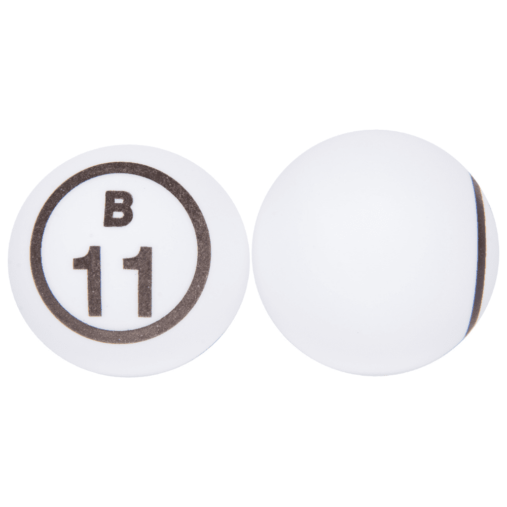 Mr. Chips Professional 1.57” (40 mm) White Single Number Bingo Balls - Ping Pong Style Balls for Manual Bingo Cage Only
