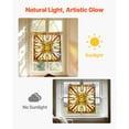 thumbnail image 4 of KFFKFF Stained Glass Window Panel, 20 x 21 in, Tiffany Style Hanging Transom Window Panel with Chain, Large Vertical Rectangle Stain Glass, 4 of 9